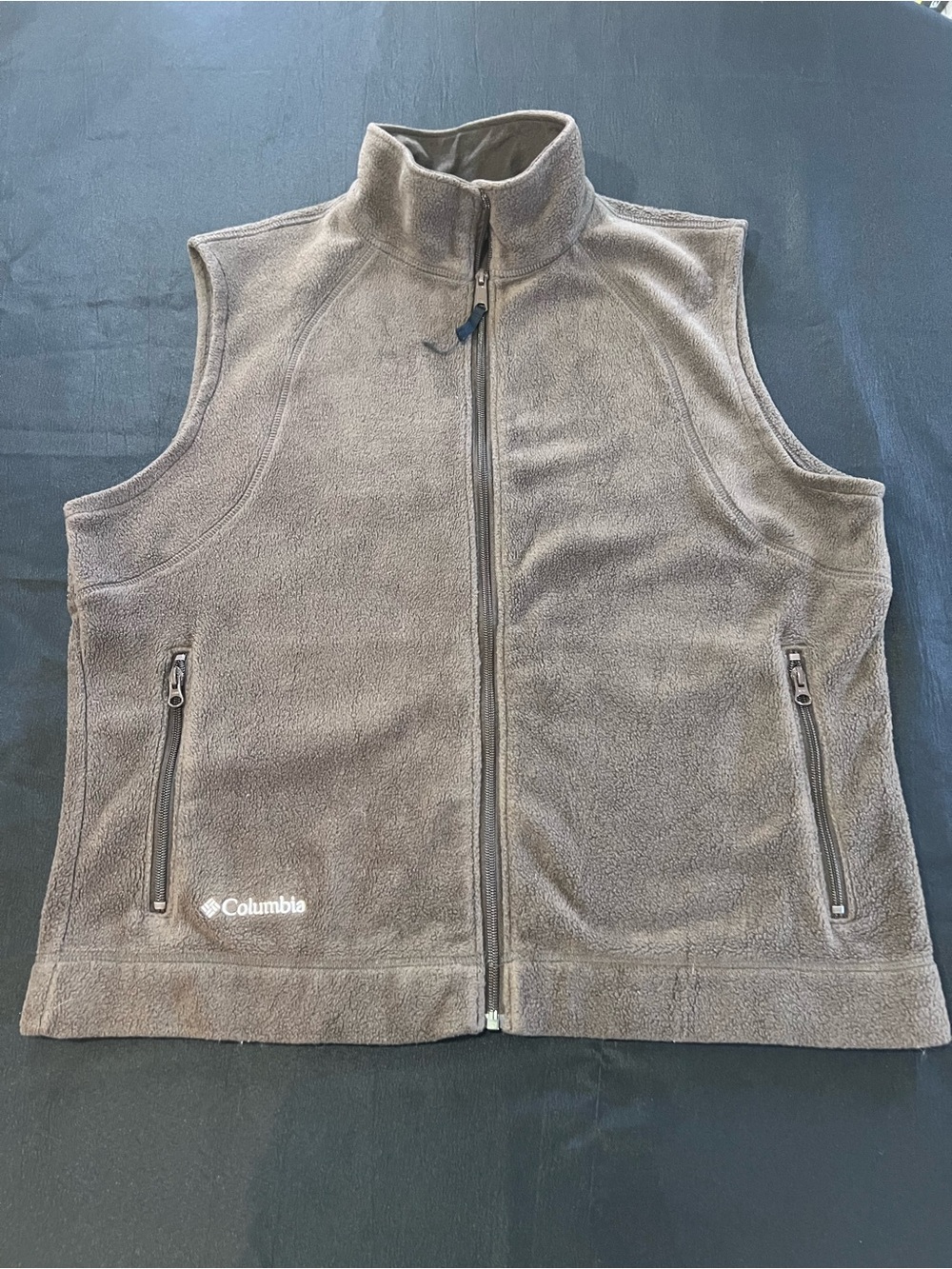 Columbia Brown Zippered Fleece Vest size XL